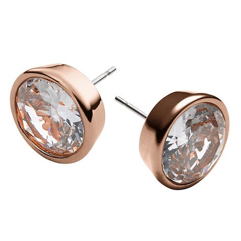 michael kors brilliance rose gold plated crystal stud earrings|Michael Kors gold hoop earrings.